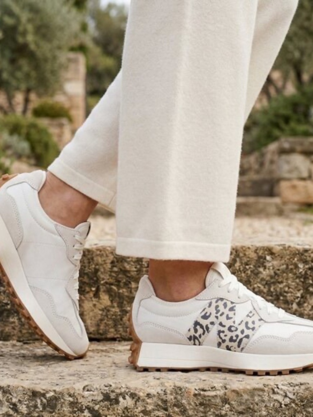 New Balance 327 Linen/Sea Salt/Leopard Sneakers
